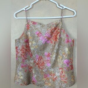 Carmen Marc Valvo Beaded Crop Halter Top Size 12